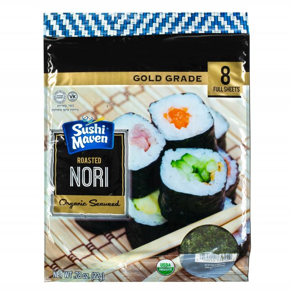 Kosher Roasted Sushi Nori -8 full size sheets - Click Image to Close