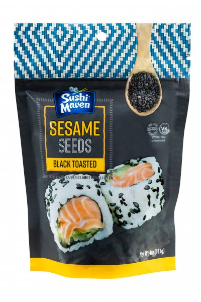 Sushi Maven Roasted Black Sesame Seeds 4 oz. - Click Image to Close