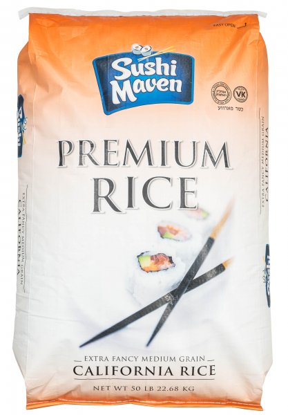 Sushi Maven Premium White Rice 50 lb. - Click Image to Close