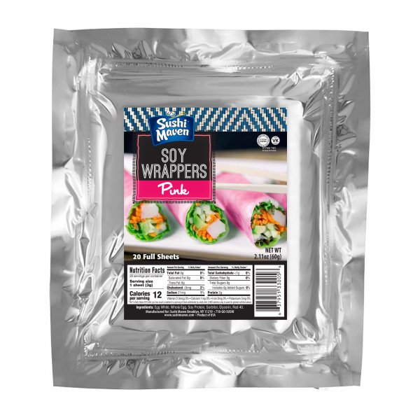 Sushi Maven Pink Soy Wraps - Click Image to Close