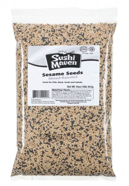 Sushi Maven Roasted Mixed Sesame Seeds 1lb. - Click Image to Close