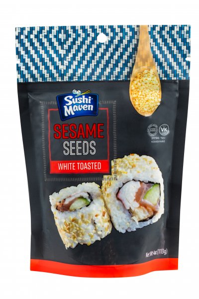 Sushi Maven White Roasted Sesame Seeds 4oz. - Click Image to Close