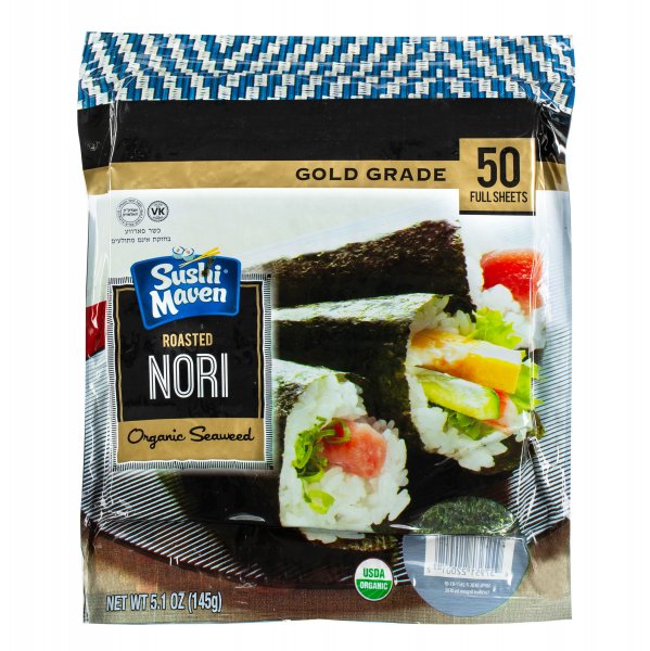 Kosher Roasted Sushi Nori Gold -50 Full Size Sheets - Click Image to Close